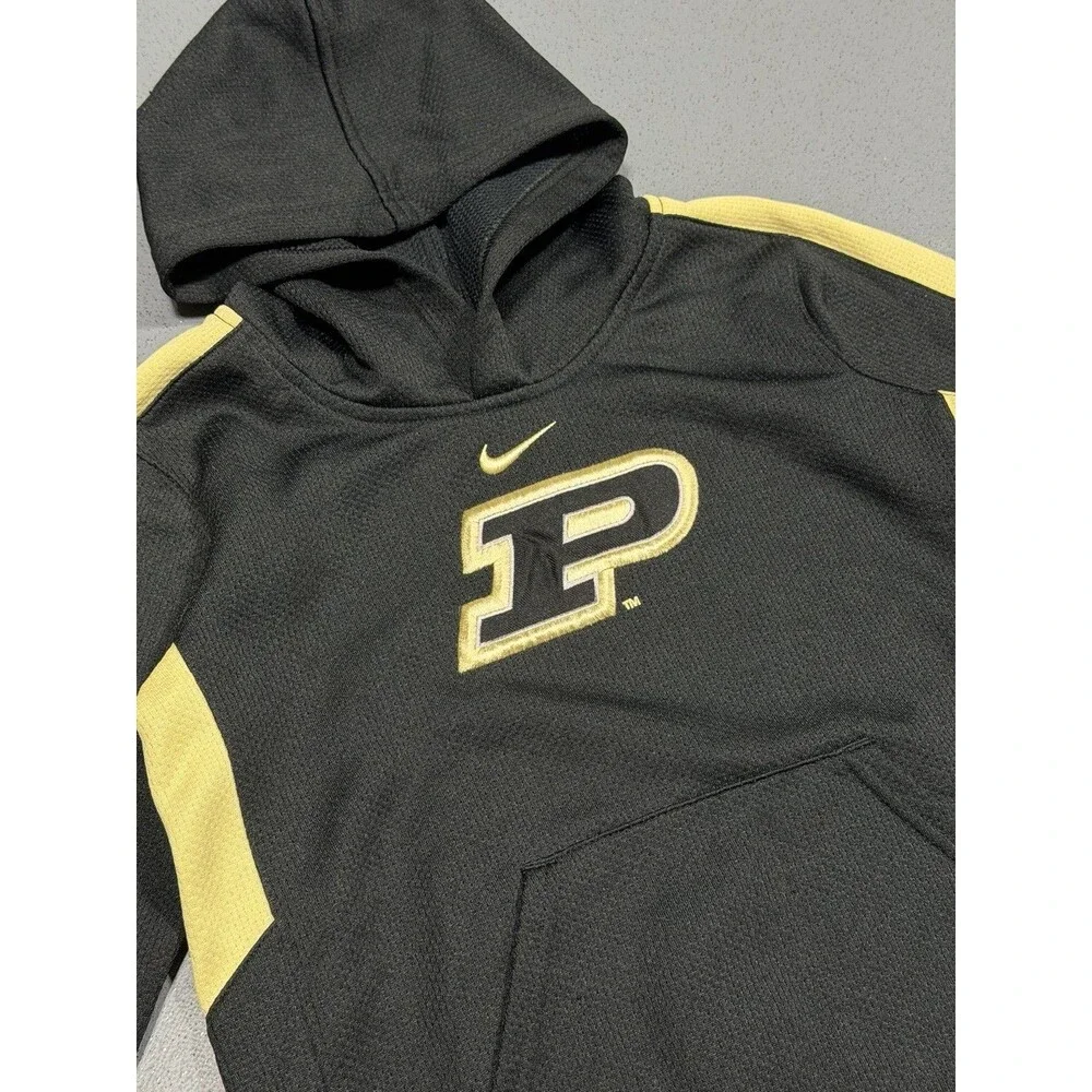 Nike Purdue Boilermakers Hoodie Sweatshirt Toddler 4T Dri-FIT Black Gold Kids